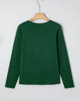 Alejandra Detail Solid Color Long Sleeve Top