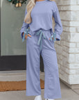 Rory Beau Flounce Long Sleeve Lounge Set