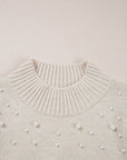 Mila Beaded High Bodycon Sweater