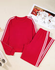 Varsity Stripe Crewneck Pullover & Sweatpants Set