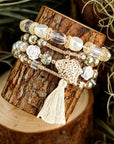 Mariana Beaded Fringed Layered Bracelet