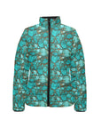All Turquoise Women's Puffy Bomber Jacket