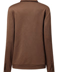 Solid Flap Pocket Shirt Collar Zip Up Jacket