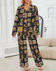 Baha Ranch Vintage Cowgirl Collage Western Satin Pajamas