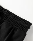 Solid Seam Drawstring Wide Leg Sweatpants
