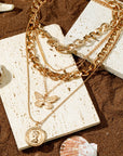 Amara Multilayer Butterfly Charm Necklace