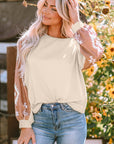 Mila Western Print Patch Long Sleeve Top
