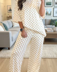 Checker Short Sleeve Tee & Lounge Pant Set