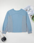 Madison Exposed Seam Waffle Baggy Pullover