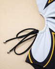 Floral Sleeveless Drawstring One-Piece Swimsuit
