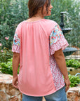 Lacey Ruffled Short Sleeve PLUS Blouse