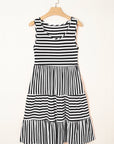 Stripe Scoop Neck Sleeveless Mini Dress