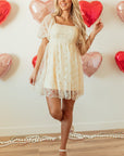 Winter Bubble Sleeve Square Dress