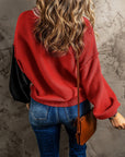 Aspen Bishop Sleeve Ribbed Trim Sweater