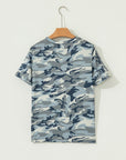 Camo Short Sleeve Crew Neck T-Shirt