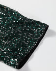 Sequin Open-Front Long Sleeve Cardigan