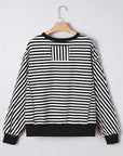 Stripe Reverse Seam Drop Shoulder Top