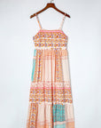 Boho Floral Patchwork Square Neck Sundress