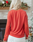 Aliella Letter Graphic Loose Long Sleeve Top