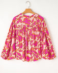 Floral Batwing Sleeve Button-Up Shirt
