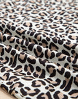 Leopard Colorblock Stripe V-Neck Short Sleeve Blouse