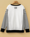 Stripe Patchwork Long Sleeve Knit Top