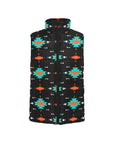 Baha Ranch Turquoise Orange Aztec Women's Western Puffy Vest