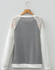 Taylor Hollowed Lace Patchwork Long Sleeve Top