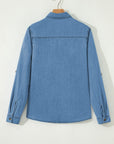 Denim Tab Sleeve Button Down Shirt