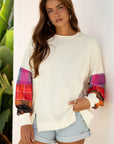 Anika Seam Patchwork top Long Sleeve Top