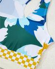 Floral Racerback Cutout High Waist Bikini Set