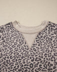 Leopard Patchwork Crew Neck Sweatshirt