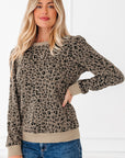 Lottie Ribbed Trim Print Long Sleeve Top