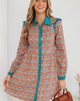 Alia Floral Contrast Collared Shirt