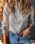 Brielle Turtleneck Drop Shoulder Bubble Sleeve Knit Sweater