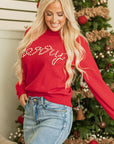 Aria Beaded Merry Casual Sweater