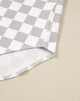 Plus Size Checker Button-Up Western Jacket