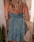 Floral Knot Spaghetti Straps Flared Dress