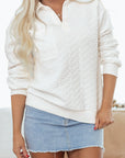 Raina Textured Collared Pullover