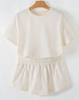 Cropped Tee and Ruffle High Waist Skort Set