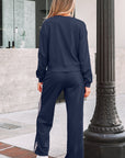 Varsity Stripe Crewneck Pullover & Sweatpants Set
