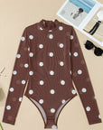 Polka Dot Mesh Long Sleeve Bodysuit
