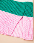 Plus Size Stripe Colorblock V-Neck Sweater