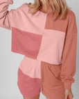 Saige Patchwork Long Sleeve Shorts