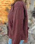 Corduroy Collar Zipped Front Denim Jacket