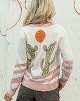 Paulina Desert Cactus Front Sweater