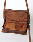 American Darling Organiser Bag Handcrafted from Crocodile Embossed Genuine Leather with YKK Zipper and Detachable Strap