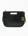 American Darling Hand-Tooled Western Skull Leather Crossbody Bag with Cutout Handle