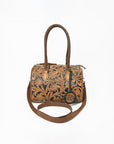 American Darling Hand-Tooled Leather Barrel Speedy Bag – Classic Western Floral Design