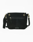 American Darling Genuine Suede Leather Cross body Bag - Fringe, Embroidery & Concho Eco-Friendly Vegetable Tanned Purse